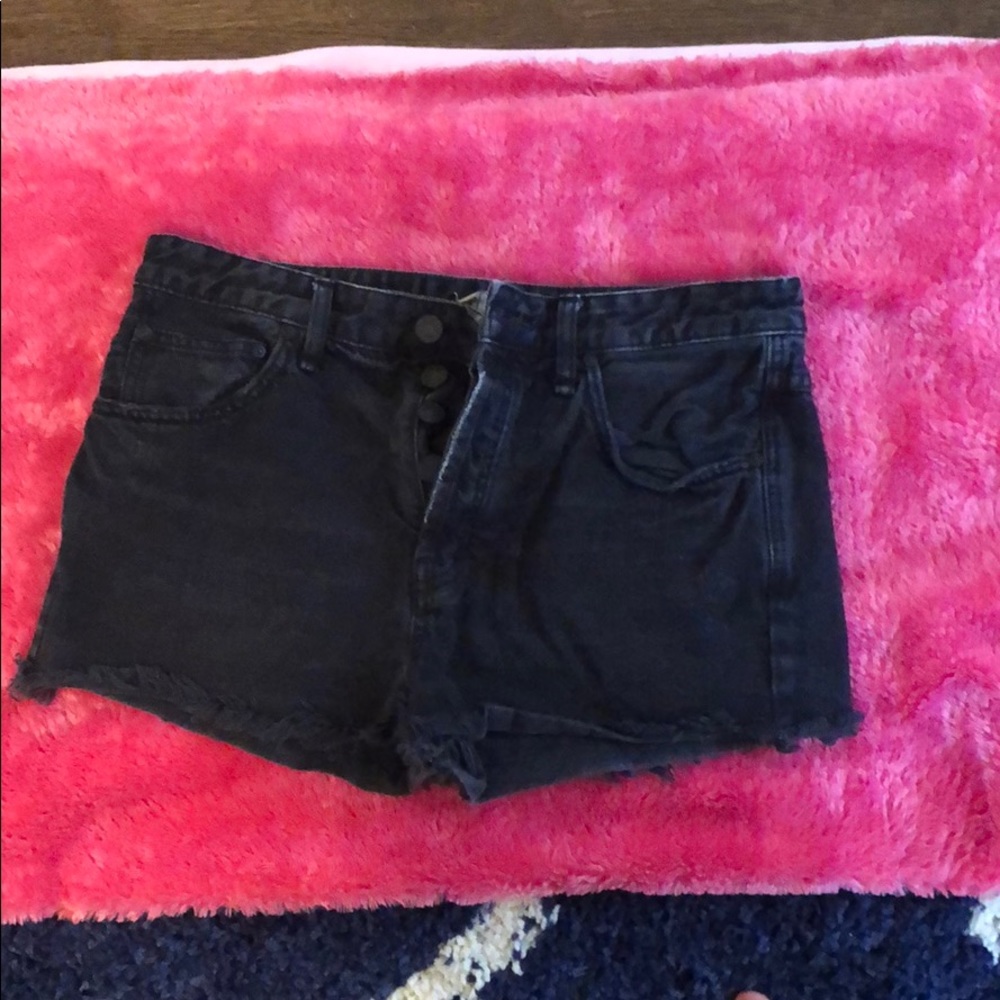 Black high waisted jean shorts